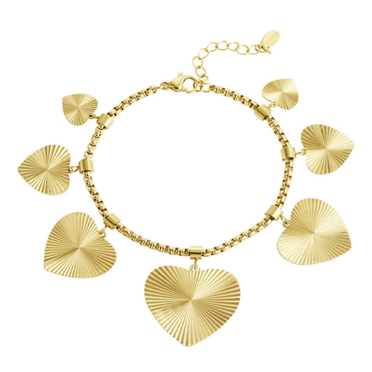 Armband met getextureerde harten